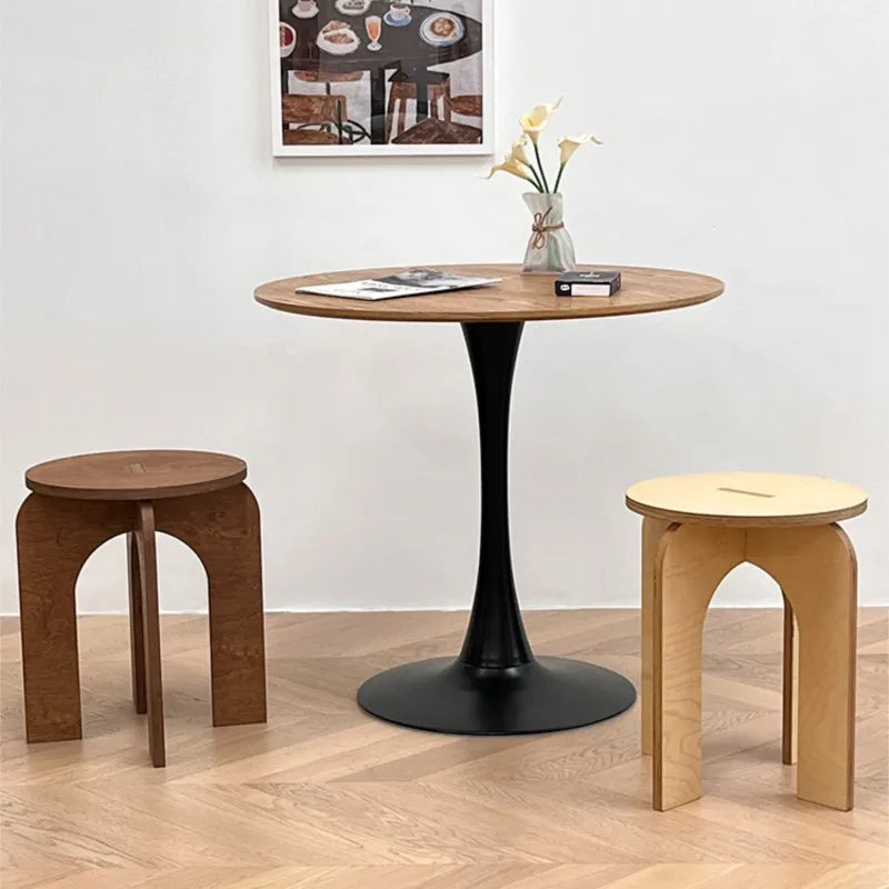 Vintage Cross-Leg Stool - Wooden Low Seat 16x18"