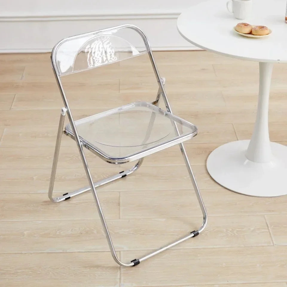 Foldable Acrylic Chair - Transparent Dining Seat