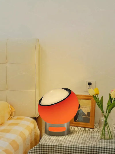 Retro Table Lamp - Glass Stone Metal Stand, Rotatable USB Corded