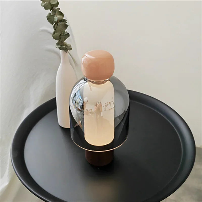 Cordless Glass Table Lamp – Rechargeable Portable Light