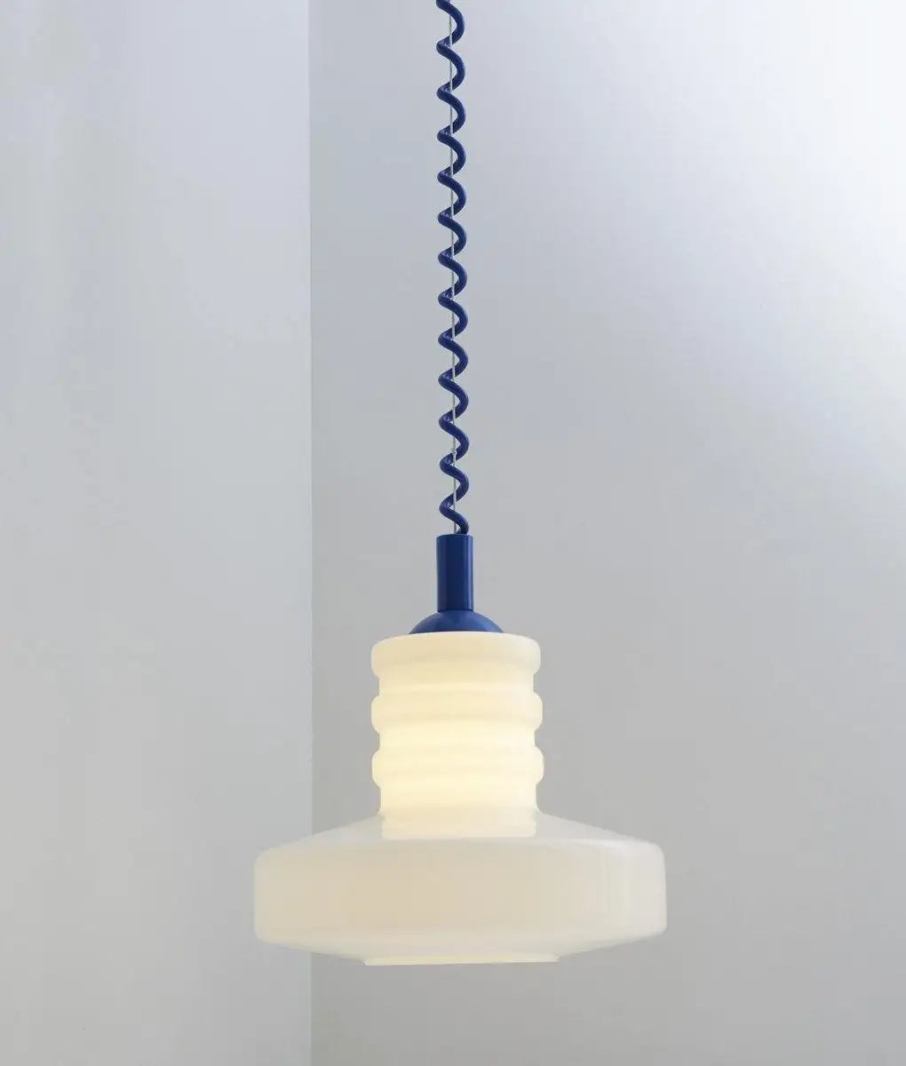 Retro Pendant Lamp - Geometric Coil-Line Light