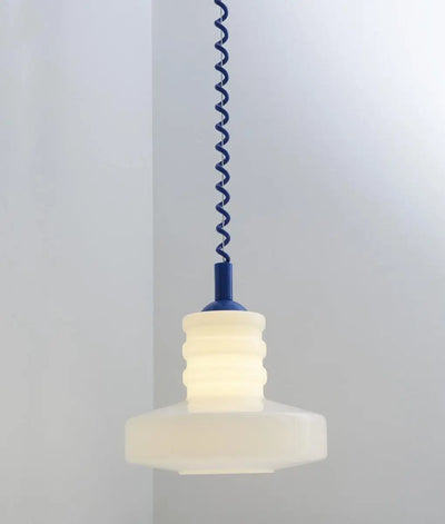 Retro Pendant Lamp - Geometric Coil-Line Light