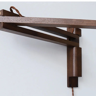 Japanese Walnut Wall Lamp – Folding Retro Design