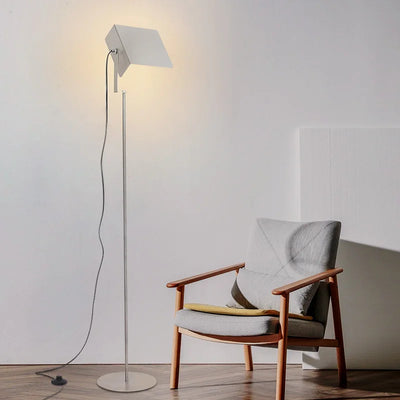 Industrial LED Floor Lamp - Stainless Steel Panel Luxury Lighting
