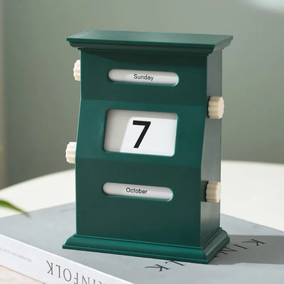 Perpetual Desk Calendar - Retro ABS Design
