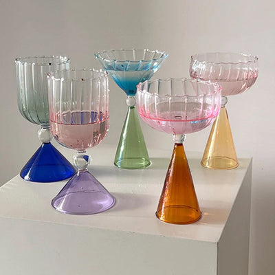 Colorful Cocktail Glass - Cone Shaped Borosilicate Drinkware