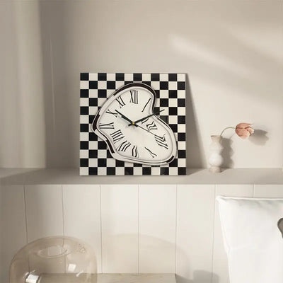 Plaid Glass Wall Clock | Modern Square Decorative Clock