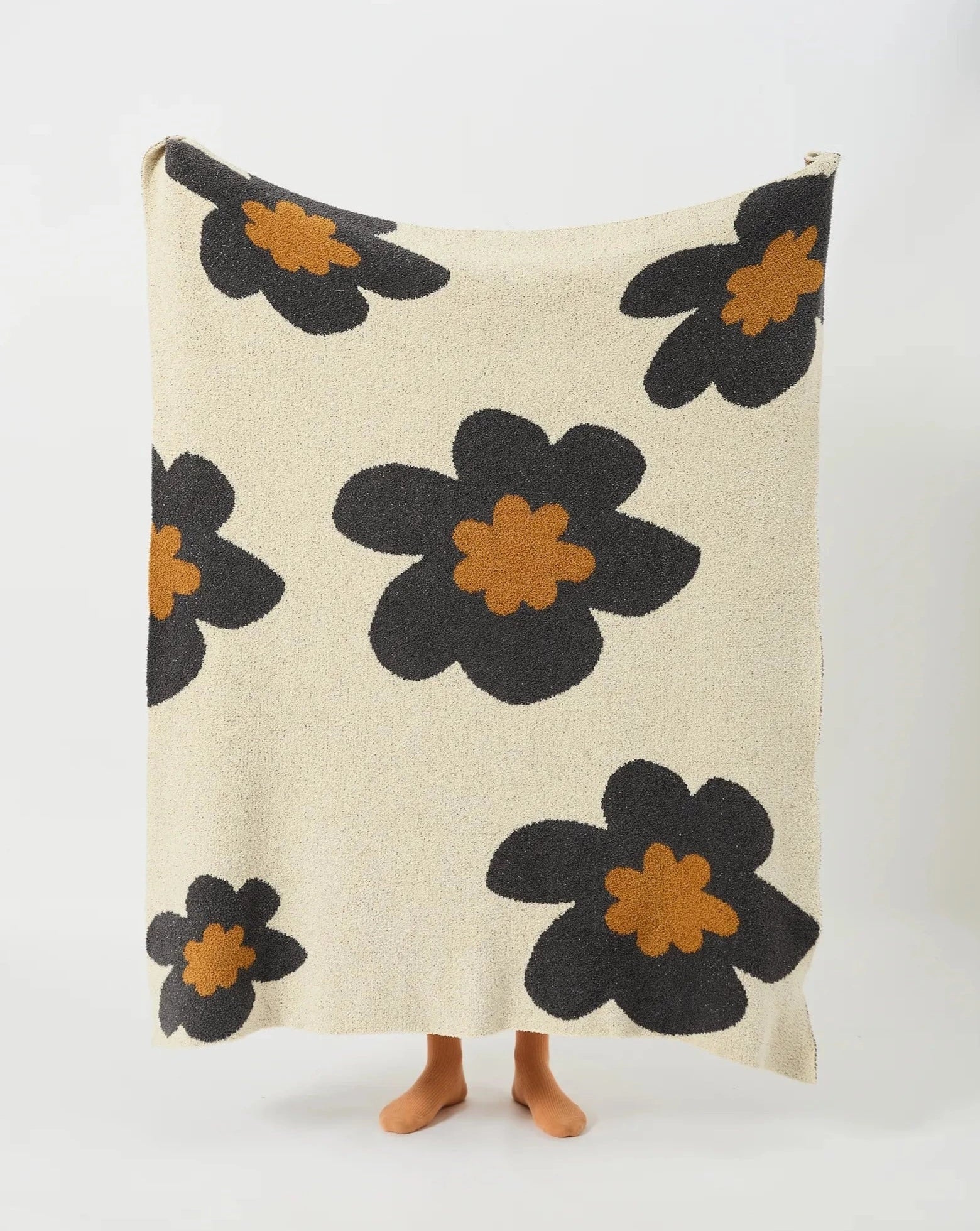 Microfiber Throw Blanket - Lightweight Floral Knit Cover