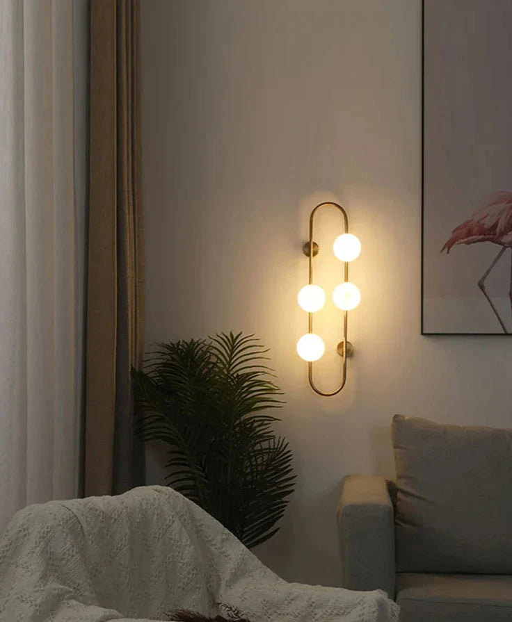 Wall Mount Lamp - Contemporary Metal Glass Sconce Light