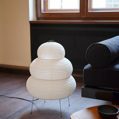 Japanese Floor Lantern – Curvy Wabi-Sabi Decor Lamp
