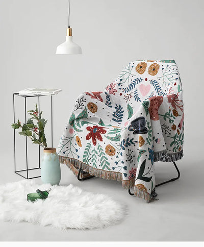 Holiday Throw Blanket - Cozy Deer Forest Design