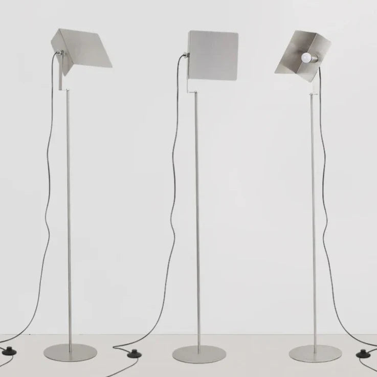 Industrial LED Floor Lamp - Stainless Steel Panel Luxury Lighting
