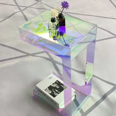 Acrylic Side Table - Nordic Iridescent Drawer