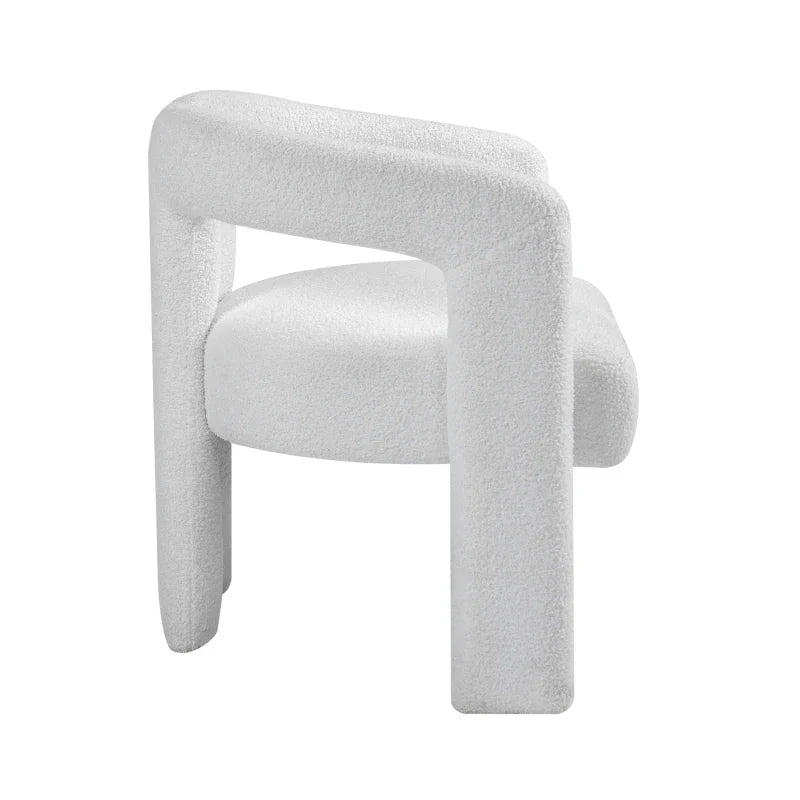 Teddy Fabric Lounge Chair - Open Back Modern Accent Seat