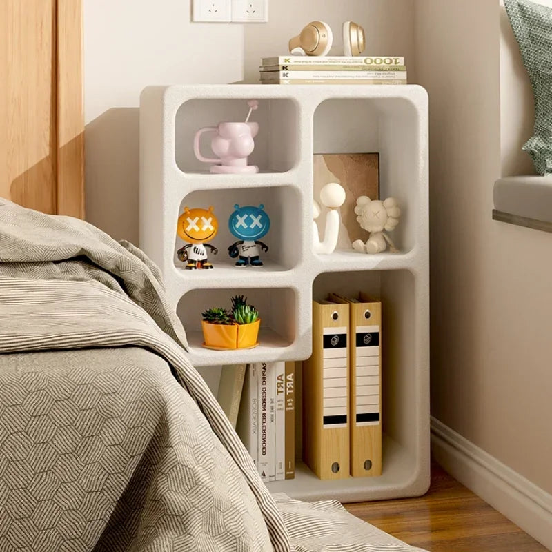 Nordic Cabinet Nightstand - Wooden Side Table With Irregular Shelf Design