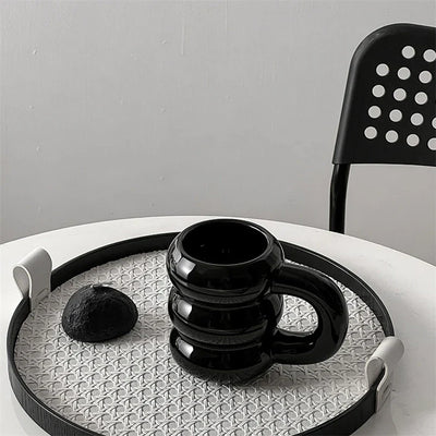 Embossed Donut Mug - 14oz Ceramic Coffee Cup