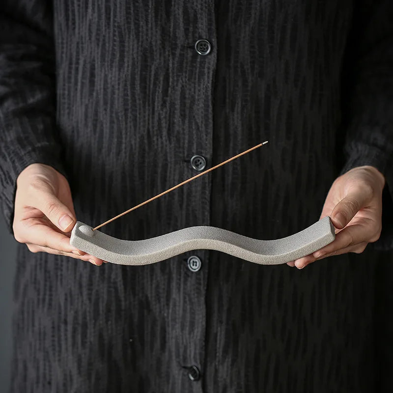 Ceramic Incense Holder - Wave Design Burner