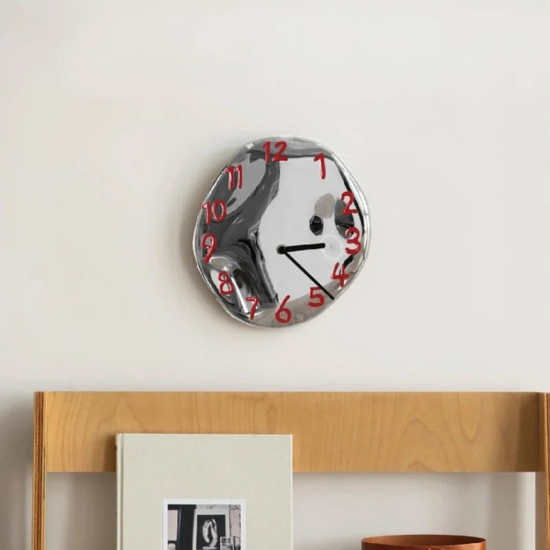 Chrome Ceramic Wall Clock - Modern Decorative Timepiece