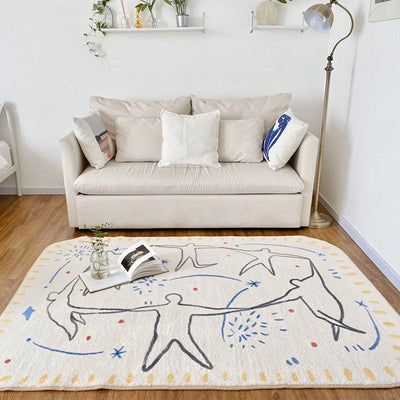 Colorful Graffiti Rug – Bold French Style Floor Covering