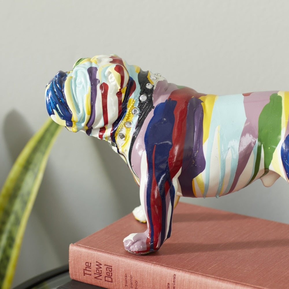 Polystone Bulldog Sculpture - Modern Art Decorative Piece