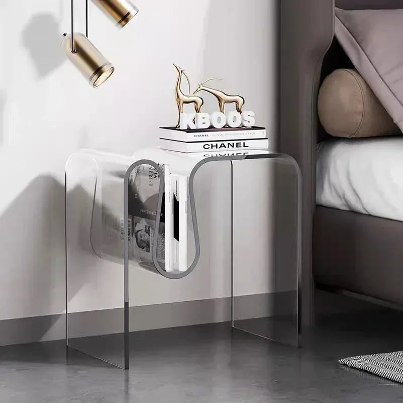 Acrylic Side Table - Nordic Bent Rack Design