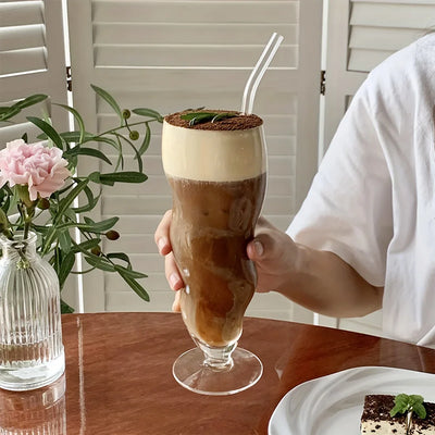 Wavy Cone Glass Cup - Stylish Durable Beverage Glass