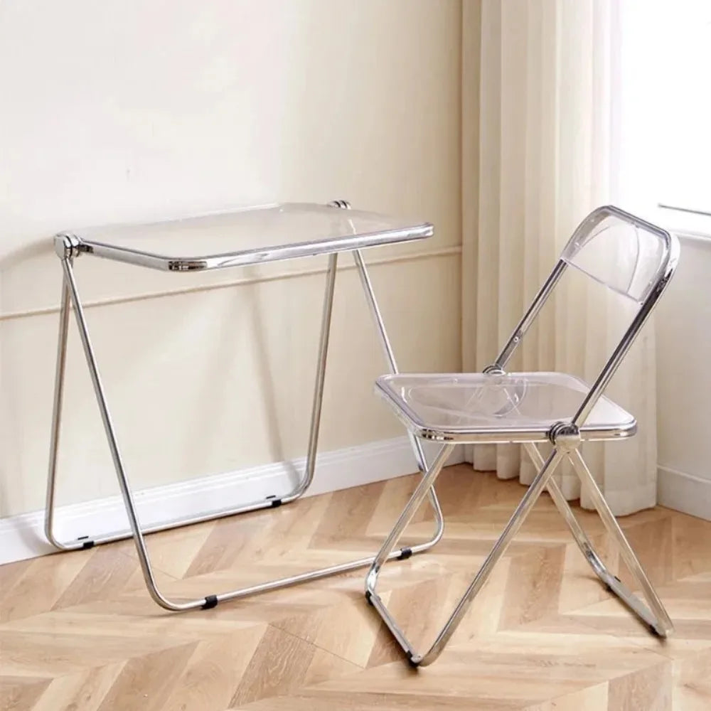 Foldable Acrylic Chair - Transparent Dining Seat
