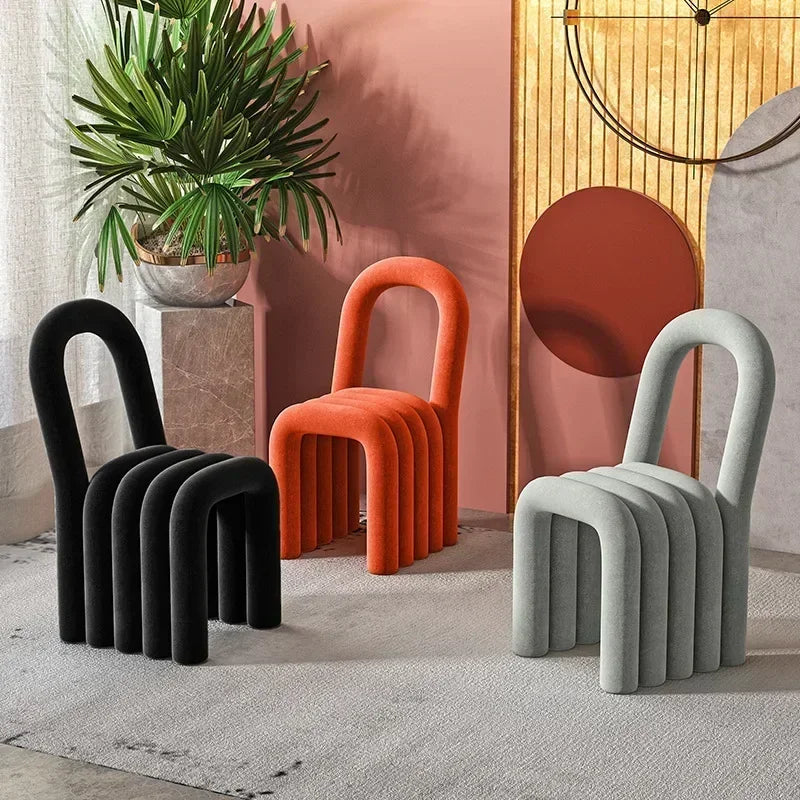 Fabric Accent Chair - Upholstered Lounge Seat Metal Frame