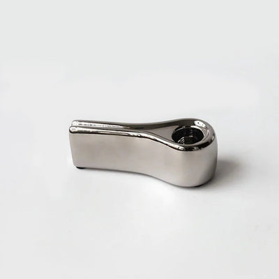 Silver Plated Candle Holder | Modern Ceramic Geometric Stand