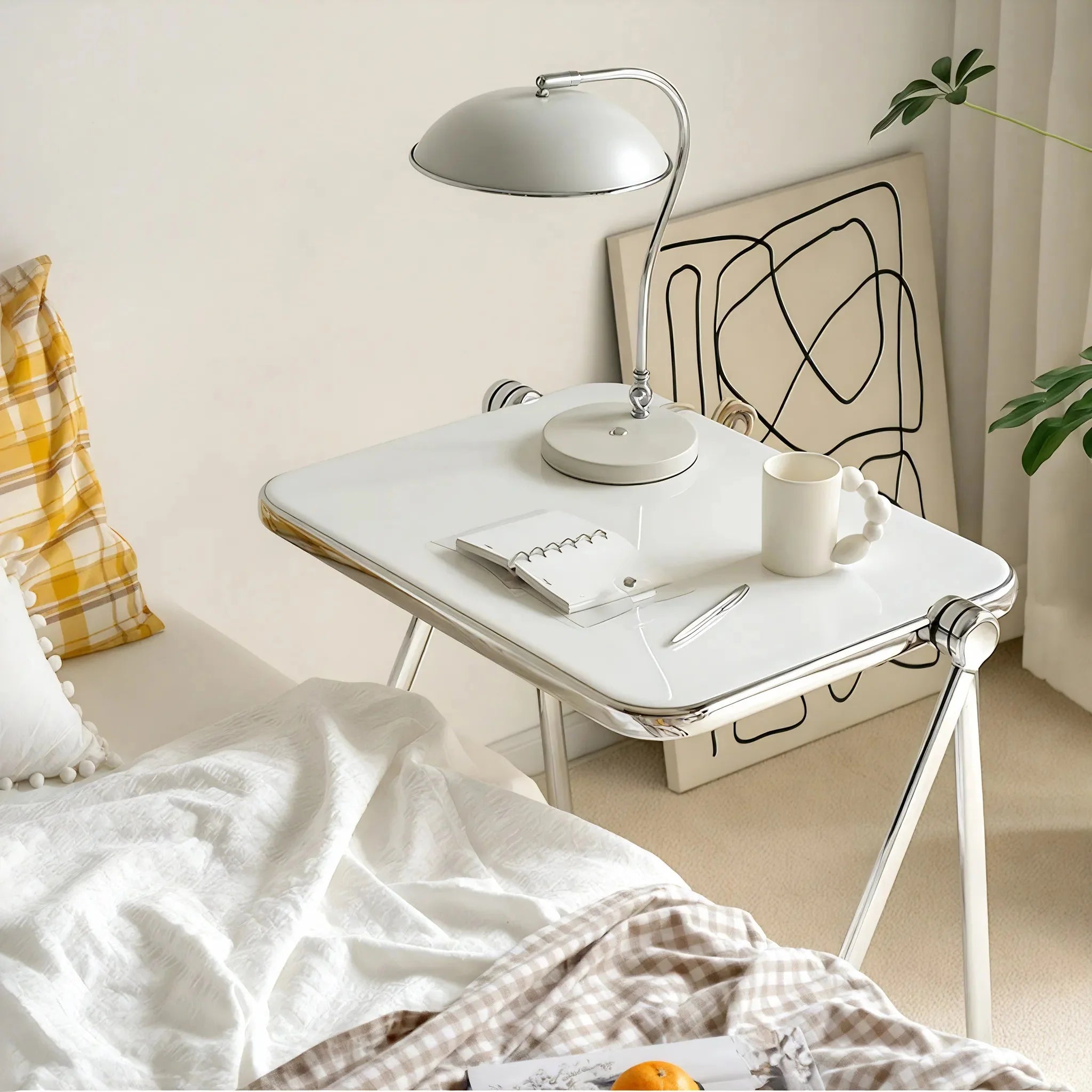 Foldable Acrylic Coffee Table - Transparent Medium Side Table