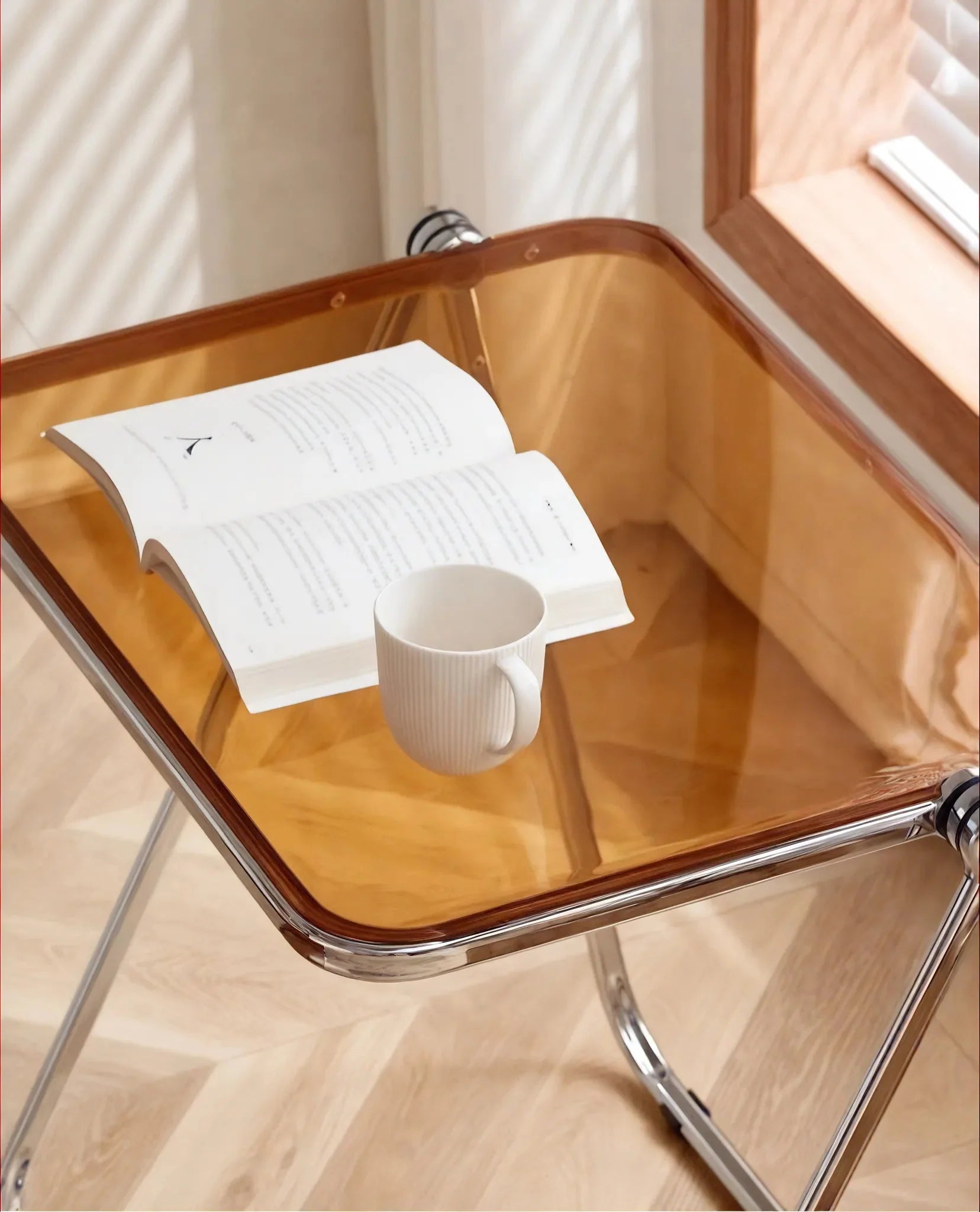 Foldable Acrylic Coffee Table - Transparent Medium Side Table