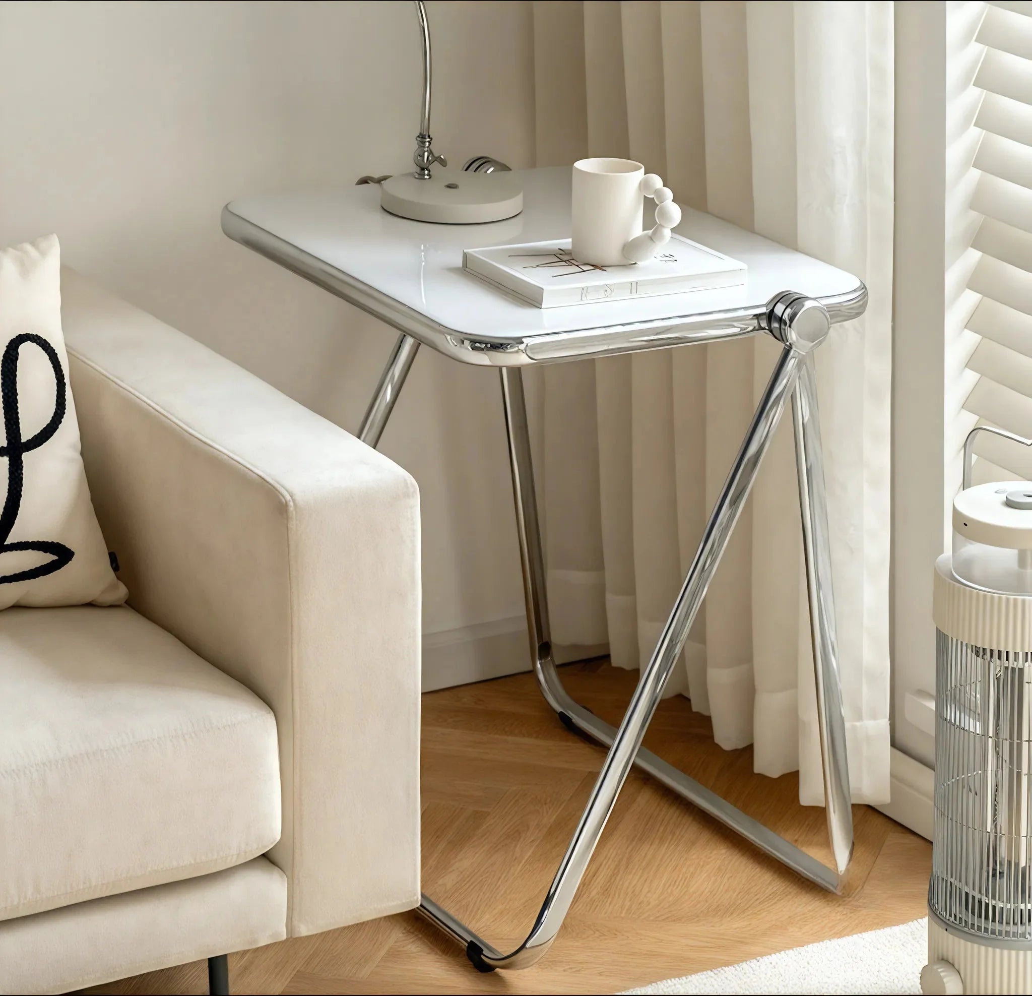 Foldable Acrylic Coffee Table - Transparent Medium Side Table