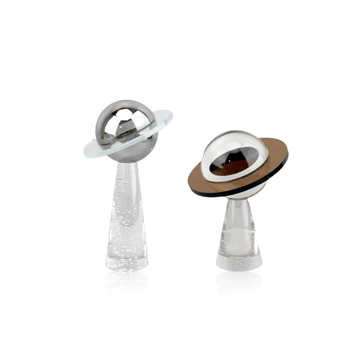 Saturn Planet Sculpture - Solid Crystal Art Decor