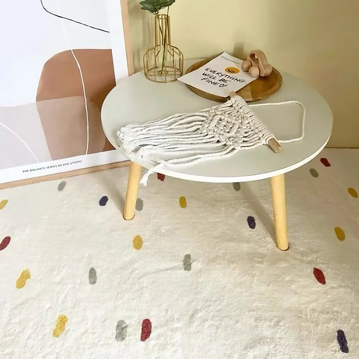 Rainbow Area Rug - Colorful Polyester Carpet Mat