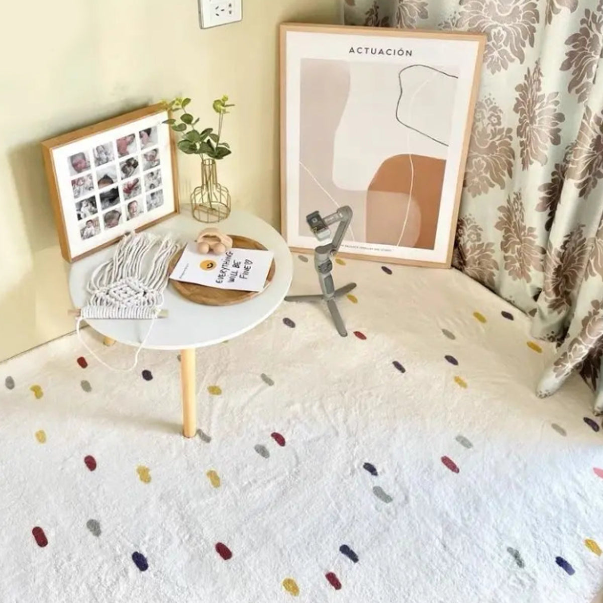 Rainbow Area Rug - Colorful Polyester Carpet Mat