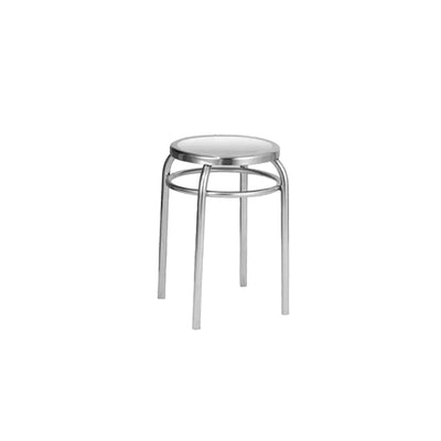 Stainless Steel Stool - Minimalist Metal Accent Seat