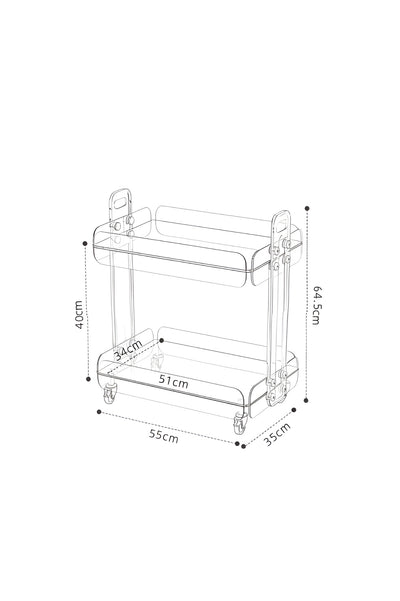 MODERNIST | Acrylic Rolling Utility Cart