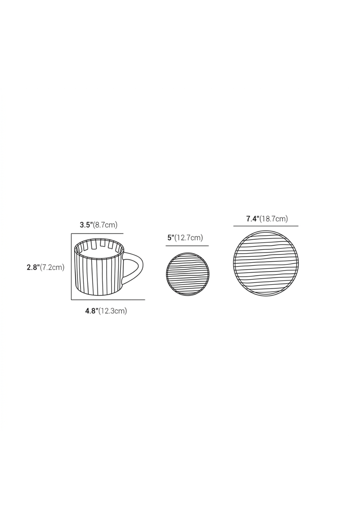 Ceramic Striped Plate – Brush Touch Art Design