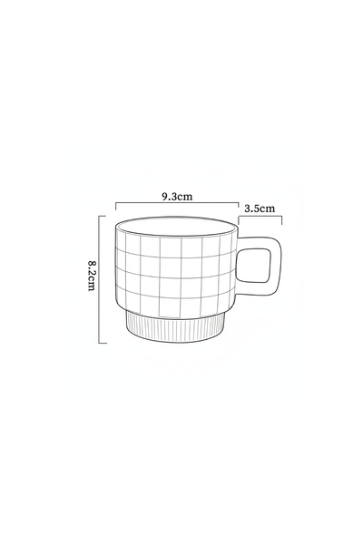 VIBE | Retro Checker & Wavy Ceramic Mug Set