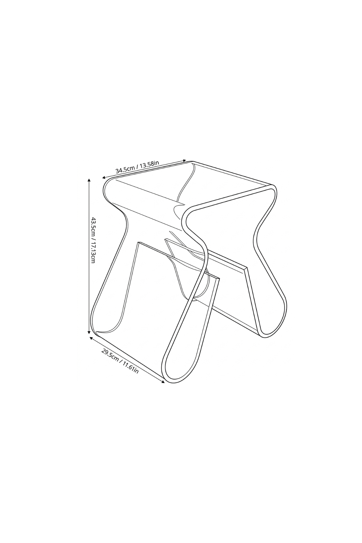 ACRYLIC-CURVE | Sculptural Translucent Side Table