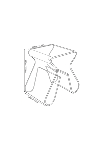 ACRYLIC-CURVE | Sculptural Translucent Side Table