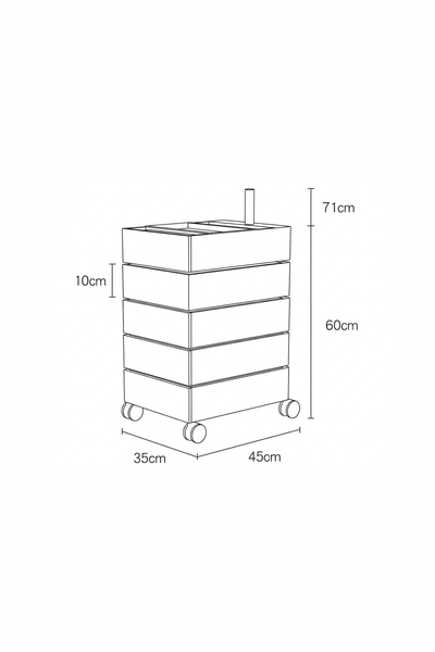 MODULAR MOTION | 360° Rotating 5-Drawer Tower