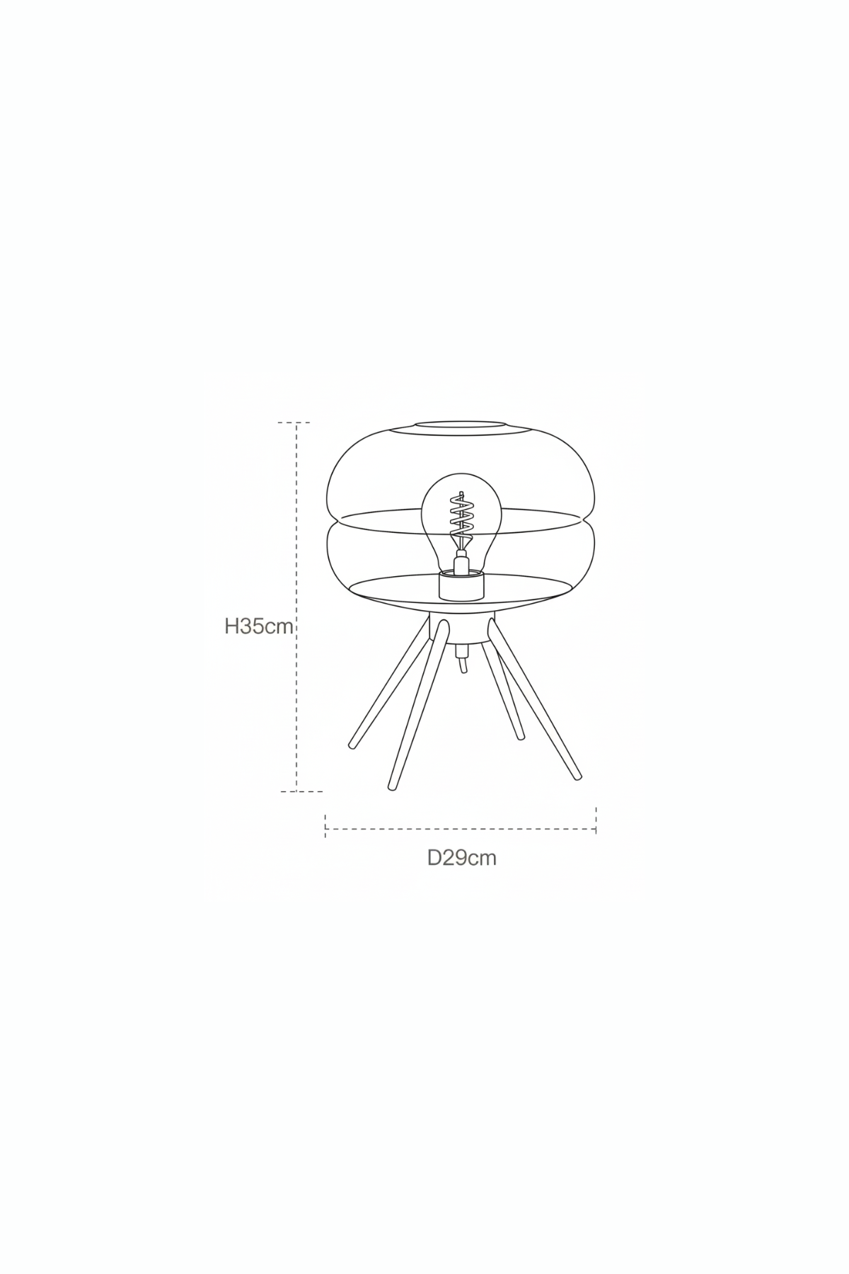 Transparent Glass Lamp – Modern Table Lamp With LED Bulb