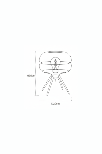 Transparent Glass Lamp – Modern Table Lamp With LED Bulb