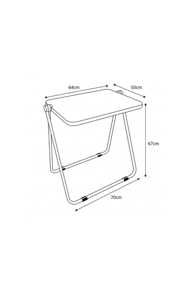 Foldable Acrylic Coffee Table - Transparent Medium Side Table