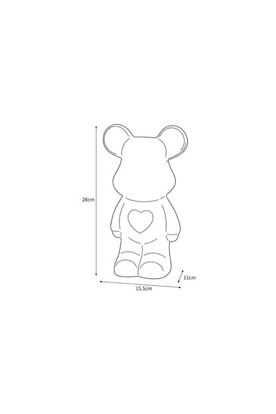 METALLIC-BEAR | Ceramic Heart Bear Decor