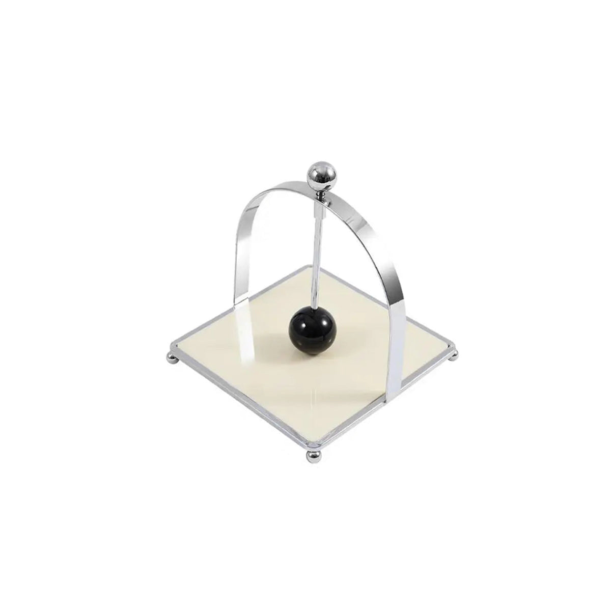 Wooden Ball Napkin Holder - Stainless Steel Metal Holder