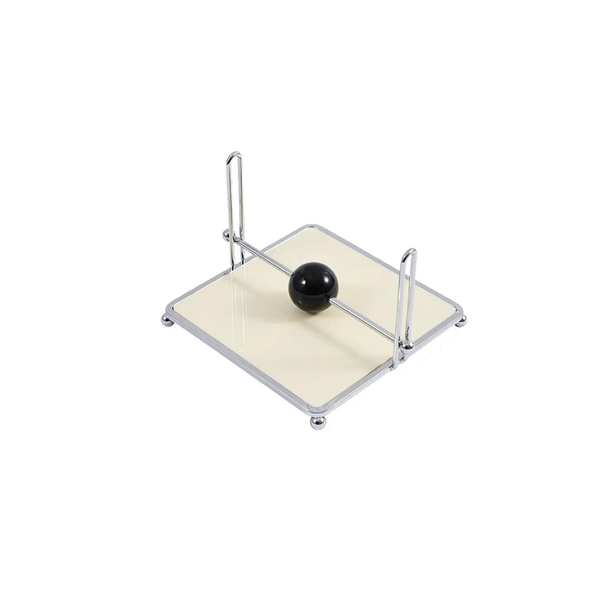 Wooden Ball Napkin Holder - Stainless Steel Metal Holder