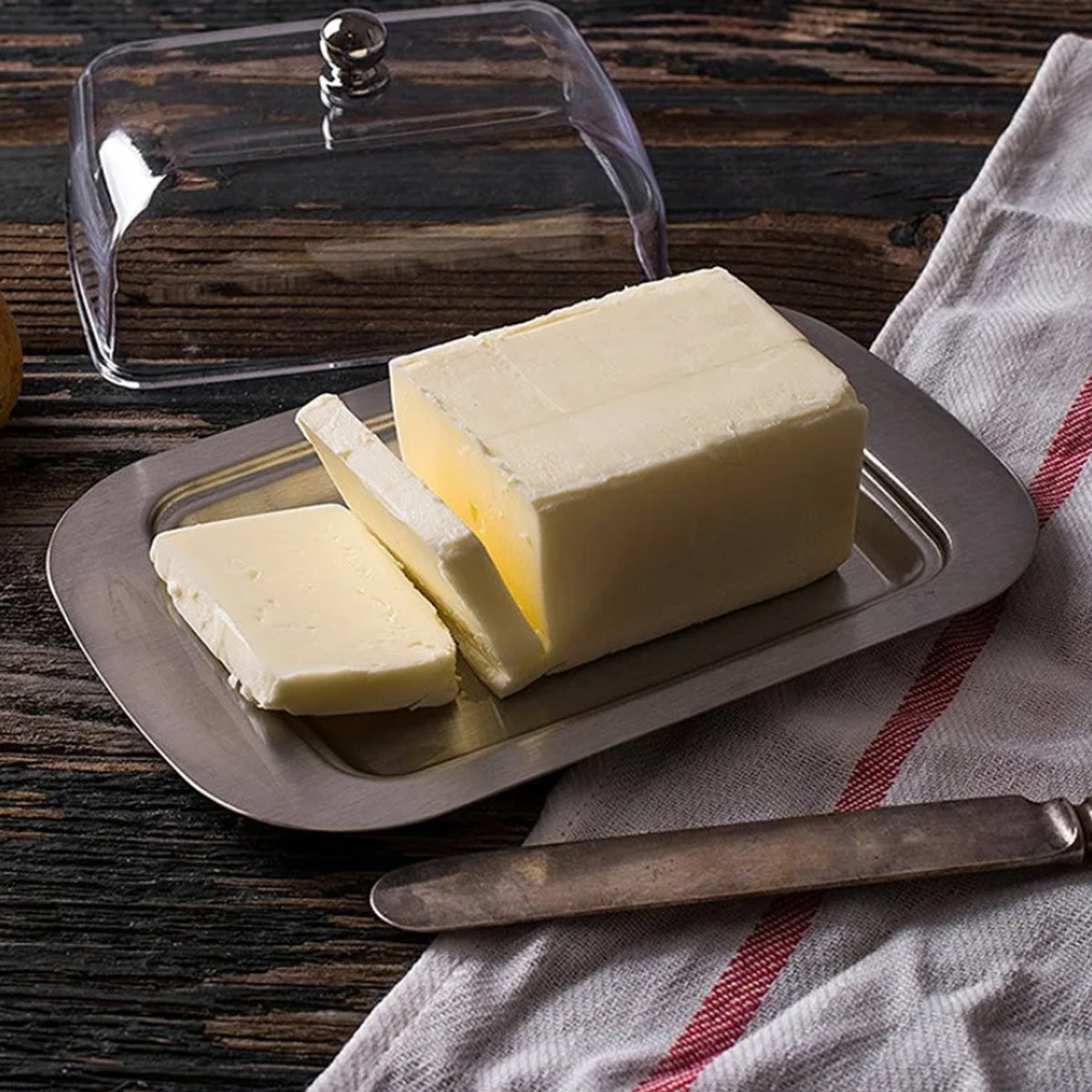 Stainless Steel Butter Dish | Easy Spread Container