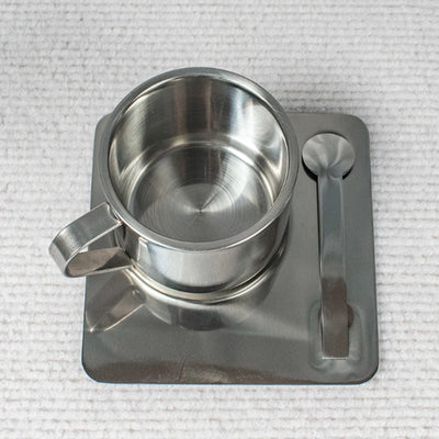 Thermal Coffee Set - Stainless Steel Double Wall Cup & Plate